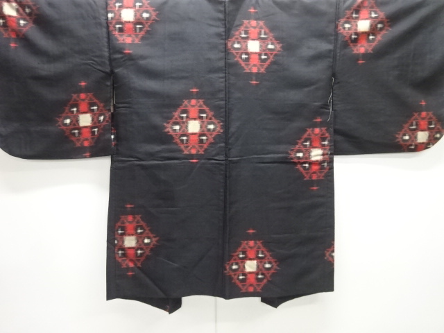 大正ロマン　抽象模様織り出し銘仙羽織